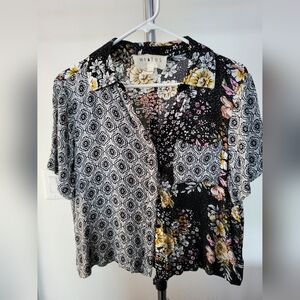 Hiatus Black and White Floral Shirt